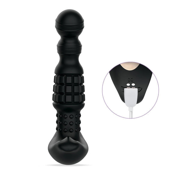 Vibrating Beads Butt Plug Anal Vibrator Has A USB Rechargeable