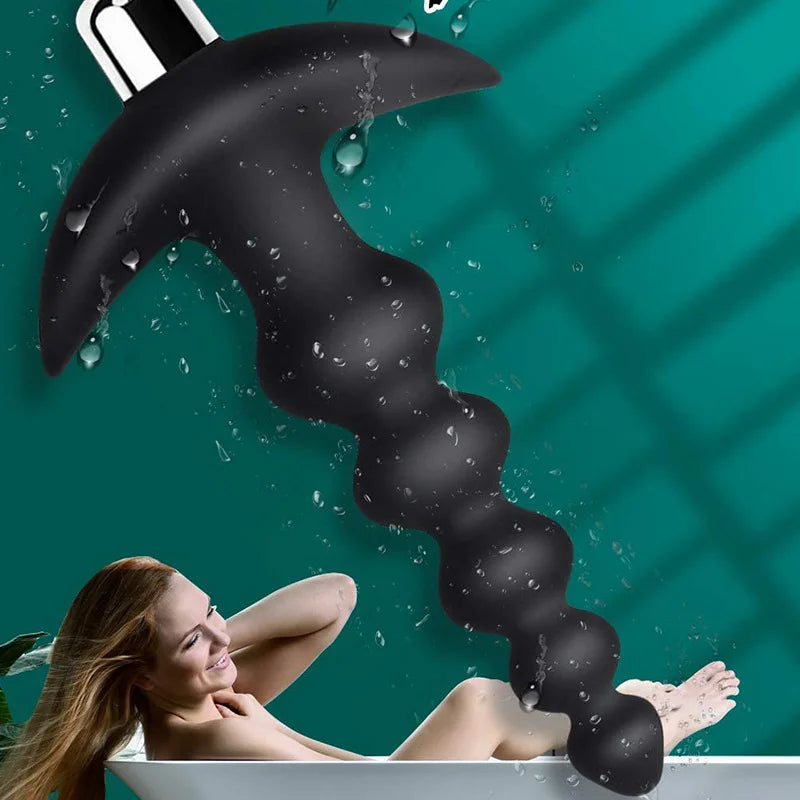 The vibrating anal beads butt plug is waterproof