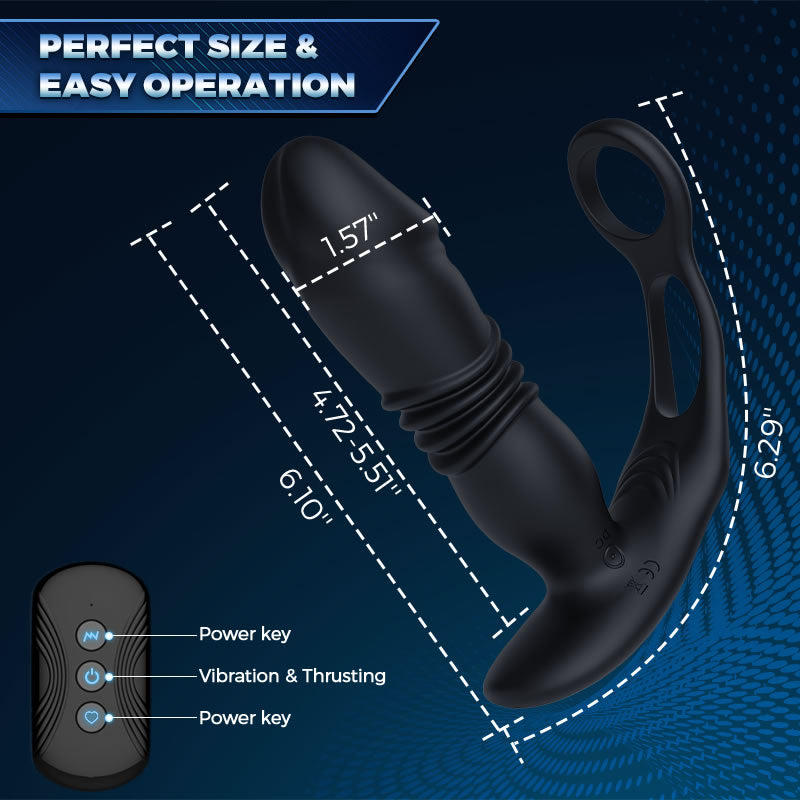 Waterproof Thrusting Anal Vibrator Prostate Massager with Perfect Size and Easy Operation